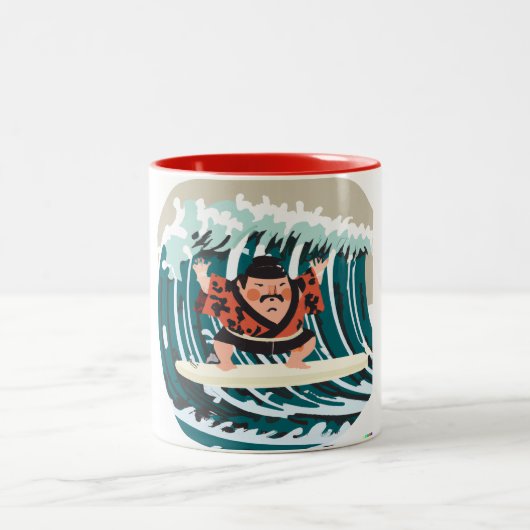 Sumo Surfer Wave Rider Coffee Mok (Center)