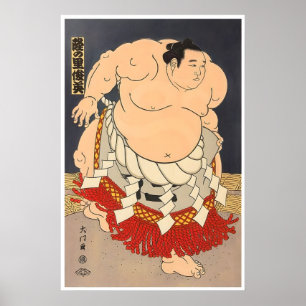 Sumo Worstelaar Kunst Japan Reis Print Aziatische