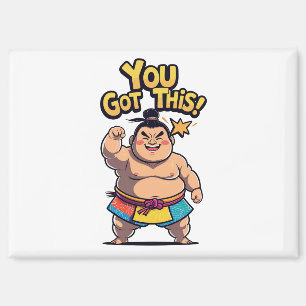 Sumo worstelaar met de motivatie "You Got This!" Magneet