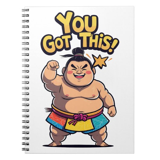 Sumo worstelaar met de motivatie "You Got This!" Notitieboek (Voorkant)