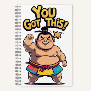 Sumo worstelaar met de motivatie "You Got This!" Notitieboek