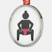 Sumo worstler metalen ornament (Links)