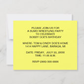 SUMO WRESTLAND PARTIJ BIRTHDAY INVITE INVITATION KAART (Achterkant)