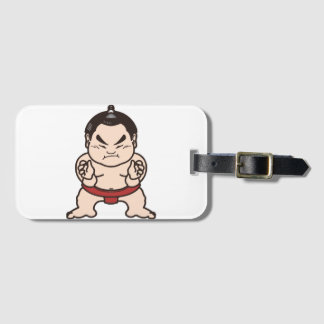 Sumo Wrestler Cartoon Japan Japans kruipen Bagagelabel
