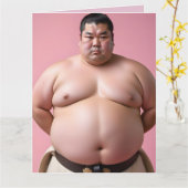SUMO WRESTLER FUNNY ANNIVERSAIRE GRANDE CARTE DE S (Fleur jaune)