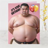SUMO WRESTLER FUNNY ANNIVERSAIRE GRANDE CARTE DE S (Fleur jaune)