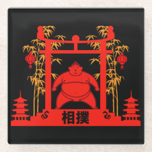 Sumo Wrestler Glazen Onderzetter