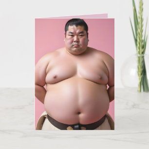 SUMO WRESTLER GRAPPIG VERJAARDAG GROOT WENSKAART KAART