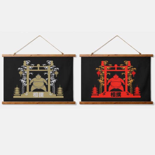 Sumo Wrestler Hangend Wandkleed (Dubbel)