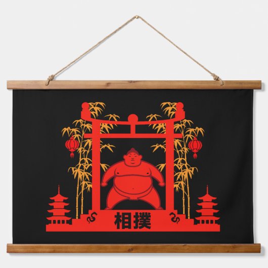 Sumo Wrestler Hangend Wandkleed (Voorkant)