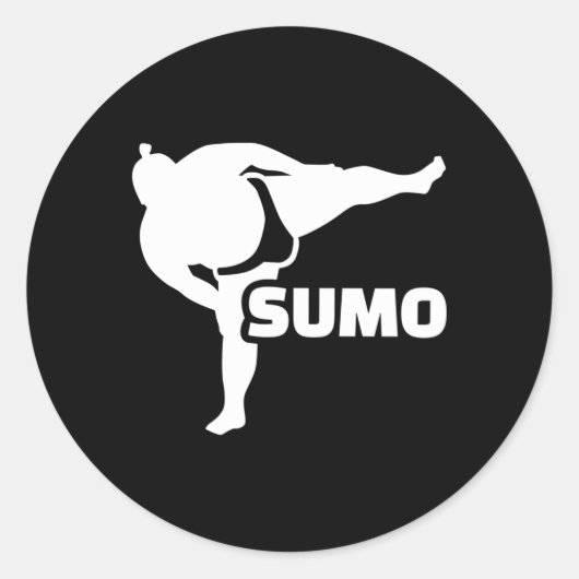 Sumo Wrestler Ronde Sticker (Voorkant)