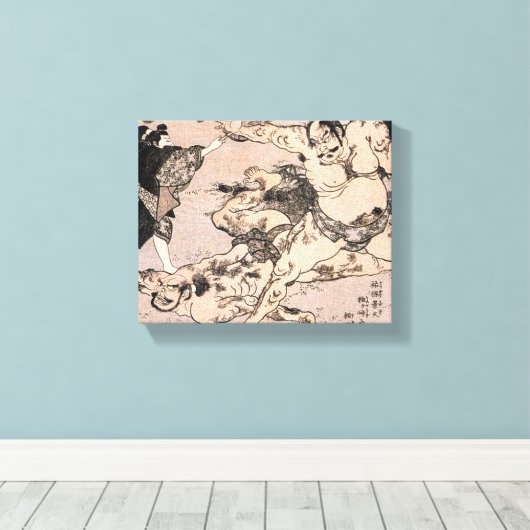 Sumo Wrestlers, Circa 1800 Japan Schilderen Canvas Afdruk (Insitu (Houten vloer))