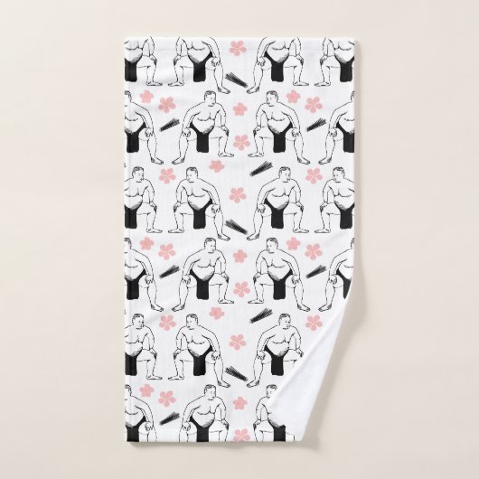 Sumo's and Cherry Blossoms (Serviette à main)