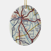 Sumter SC  Map Keramisch Ornament (Rechts)