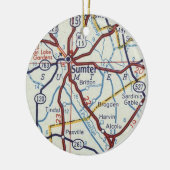 Sumter SC  Map Keramisch Ornament (Links)