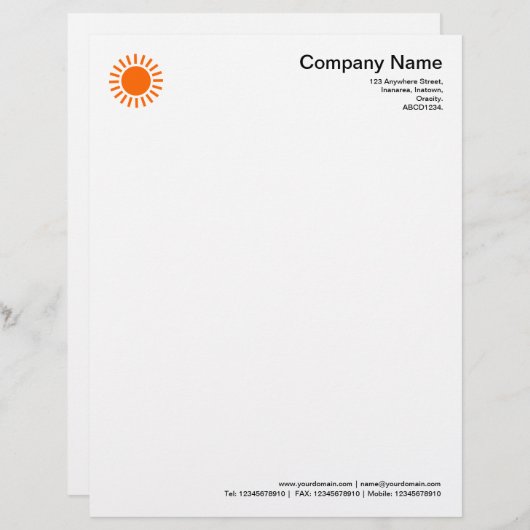 Sun 01 - Oranje Briefhoofd Ontwerp (Voorkant / Achterkant)