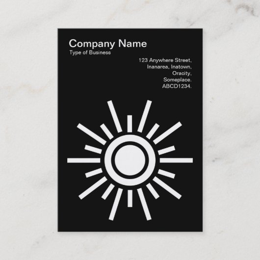 Sun 02 - Wit op zwart Visitekaartje (Voorkant)