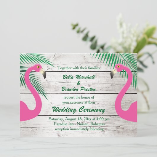 Sun a embrassé le faire-part de mariage de Flamant (Debout devant)