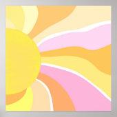 Sun abstracte kunst poster (Voorkant)