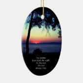 Sun Always Rises Keramisch Ornament (Rechts)