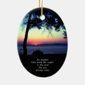 Sun Always Rises Keramisch Ornament (Achterkant)