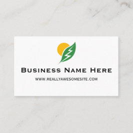 Sun and Leaf with Electricity Zap Business Card Visitekaartje