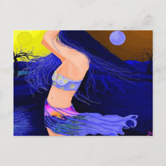 Sun and Moon Goddess 5.6"x4.25" landscape Postcard Briefkaart