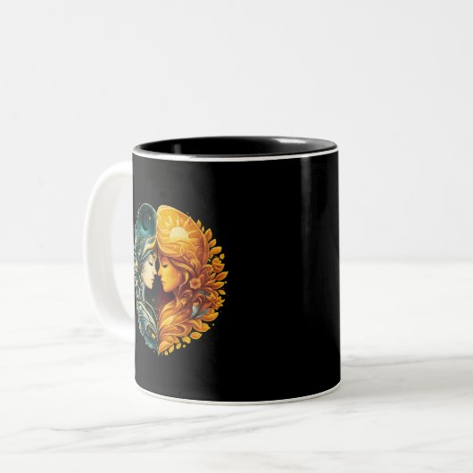 Sun and Moon Harmony Luxury Art Mug (Devant gauche)