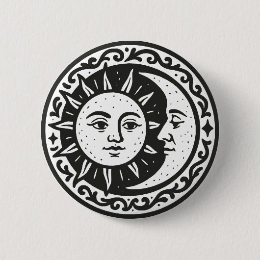 Sun And Moon Ronde Button 5,7 Cm (Voorkant)