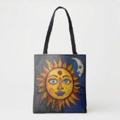 Sun and Moon Tote Bag with Colorful Celestial Art (Devant)