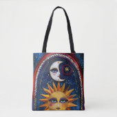 Sun and Moon Tote Bag with Vibrant Celestial Art (Devant)