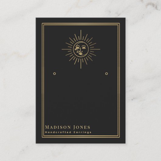 Sun and Moon Witchy Stud Earring Display Card Visitekaartje (Voorkant)