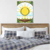 Sun and Rain Nature Cycle Botanical Emblem ART Canvas Afdruk (Insitu (Slaapkamer))
