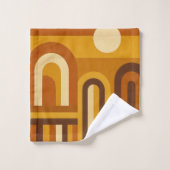 Sun & Arches Mid Century Modern Geometric Design Bad Handdoek (Wasdoekje)