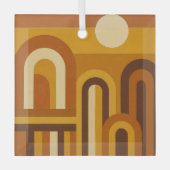 Sun & Arches Mid Century Modern Geometric Design Glas Ornament (Voorkant)