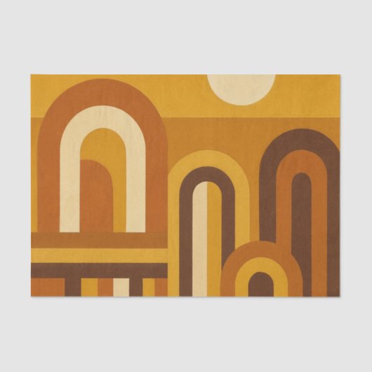 Sun & Arches Mid Century Modern Geometric Design Tissuepapier (Voorkant)