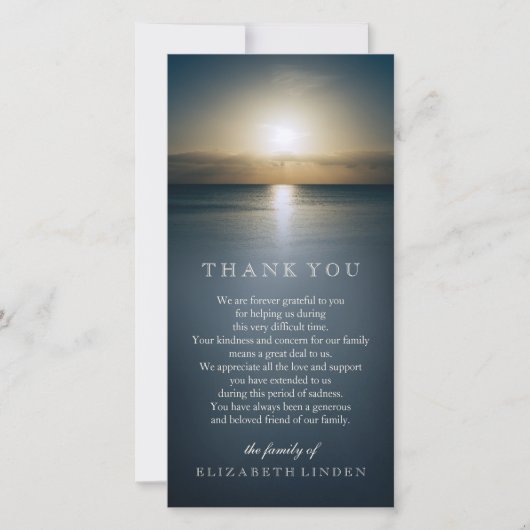 Sun au-dessus du Merci de sympathie de l'océan | (Devant)