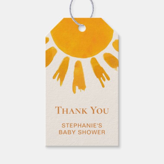 Sun Baby shower Cadeaulabel (Voorkant)