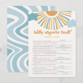 Sun Baby shower Feud Game Antwoord Kaart (Voorkant / Achterkant)