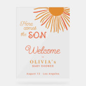Sun baby shower ici vient le fils bienvenue (Recto)