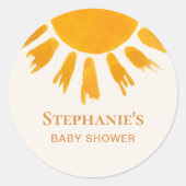 Sun Baby shower Ronde Sticker (Voorkant)