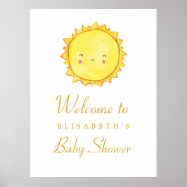 Sun Baby shower Welkomstteken / Hartelijk dank voo Poster