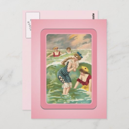 Sun Bather Beach Babes Briefkaart (Voorkant / Achterkant)