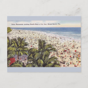 Sun Bathing Miami Beach Florida Post Card Briefkaart
