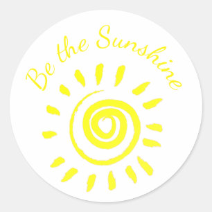 Sun Be the Sunshine Inspirerend Quote om te herinn Ronde Sticker