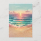 Sun Beach Ocean Roze Bruiloft Receptie Details Informatiekaartje (Achterkant)