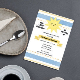 Sun Birthday Invitation Kaart