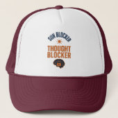 Sun Blocker, Thought Blocker Funny Trucker Hat  Trucker Pet (Voorkant)