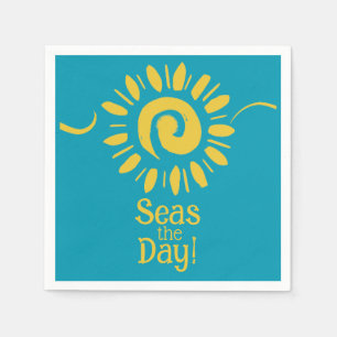 Sun Blue Yellow Beach House Zeeen Day Cocktail Servet