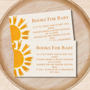 Sun Boho Boeken voor Baby shower Informatiekaartje